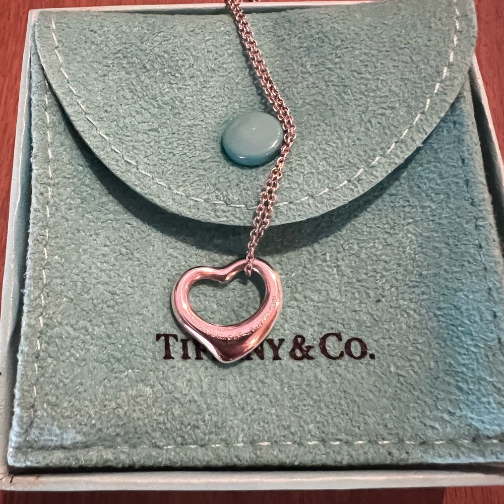 Tiffany open heart pendant